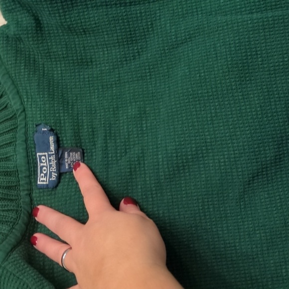 Polo Ralph Lauren Shawl Collar Thermal Academia Professor Pullover W Pockets SzL - Picture 8 of 8